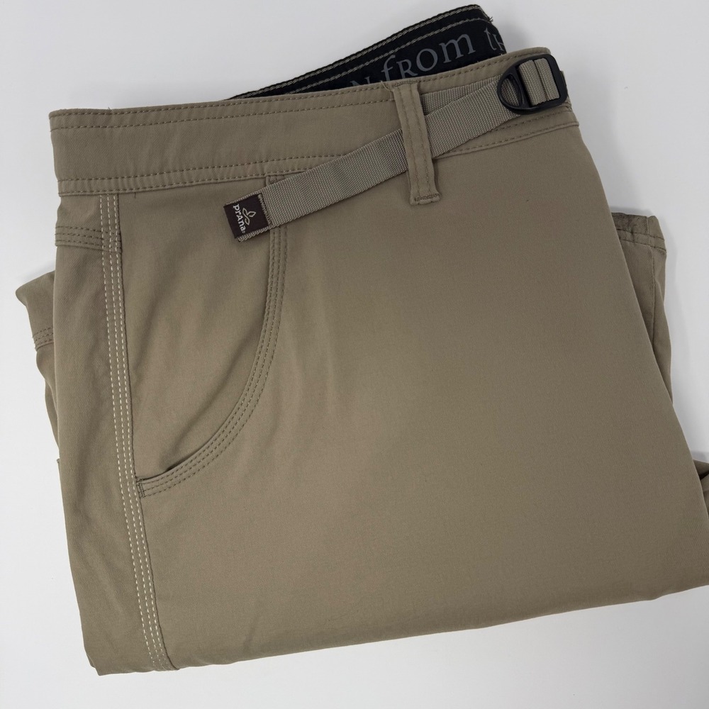 Prana Zion Mens Size 40x30 Khaki Stretch Utility Cargo Pants Outdoor Adventure